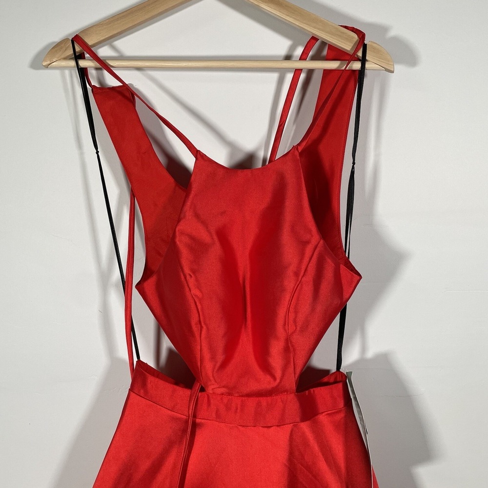 B. Smart Gown Red Women's Dress Butterflies Strap Back Corset Maxi Size 1 NWT - Picture 3 of 10